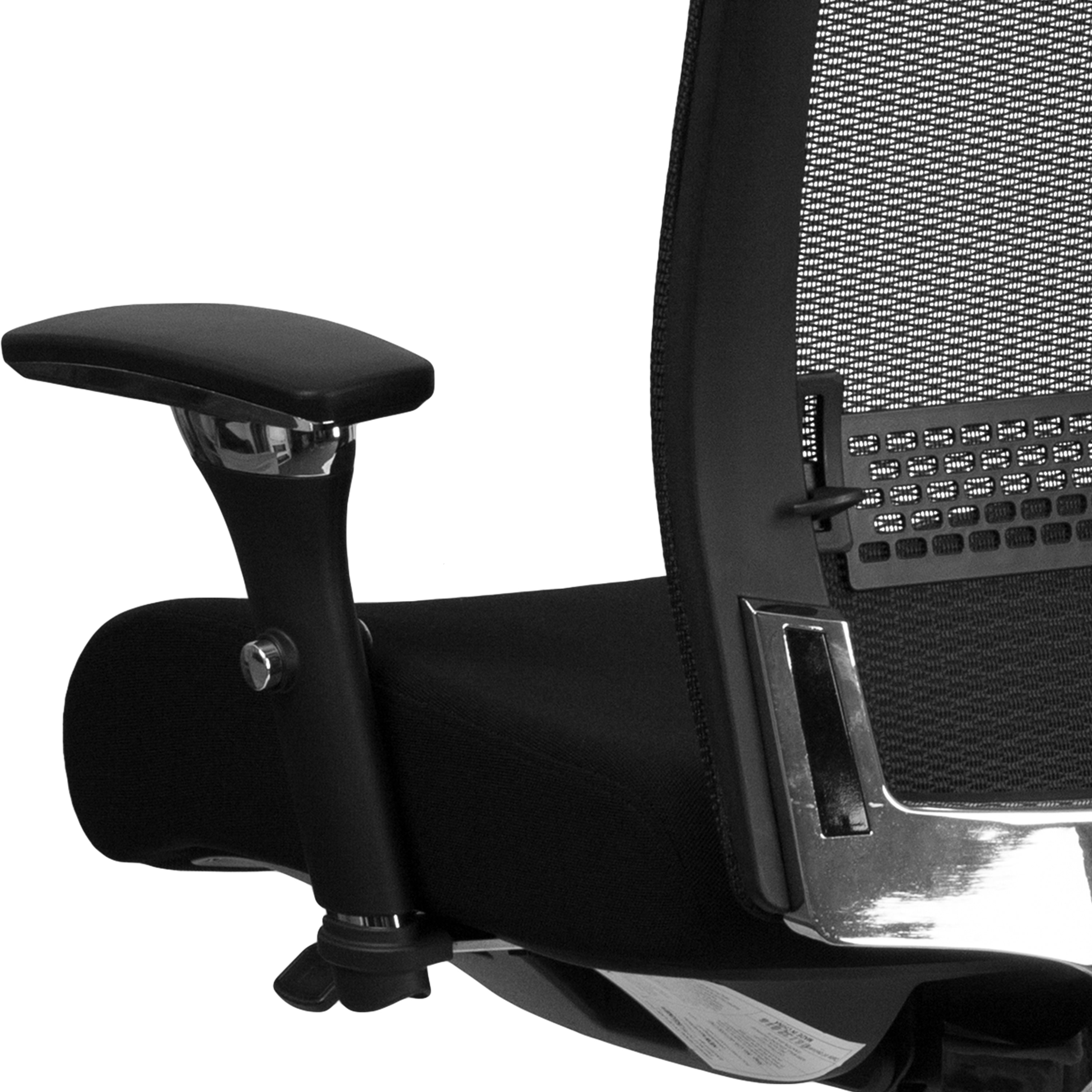 HERCULES Series 24/7 Intensive Use 300 lb. Rated Black Mesh Multifunction Ergonomic Office Chair with Seat Slider