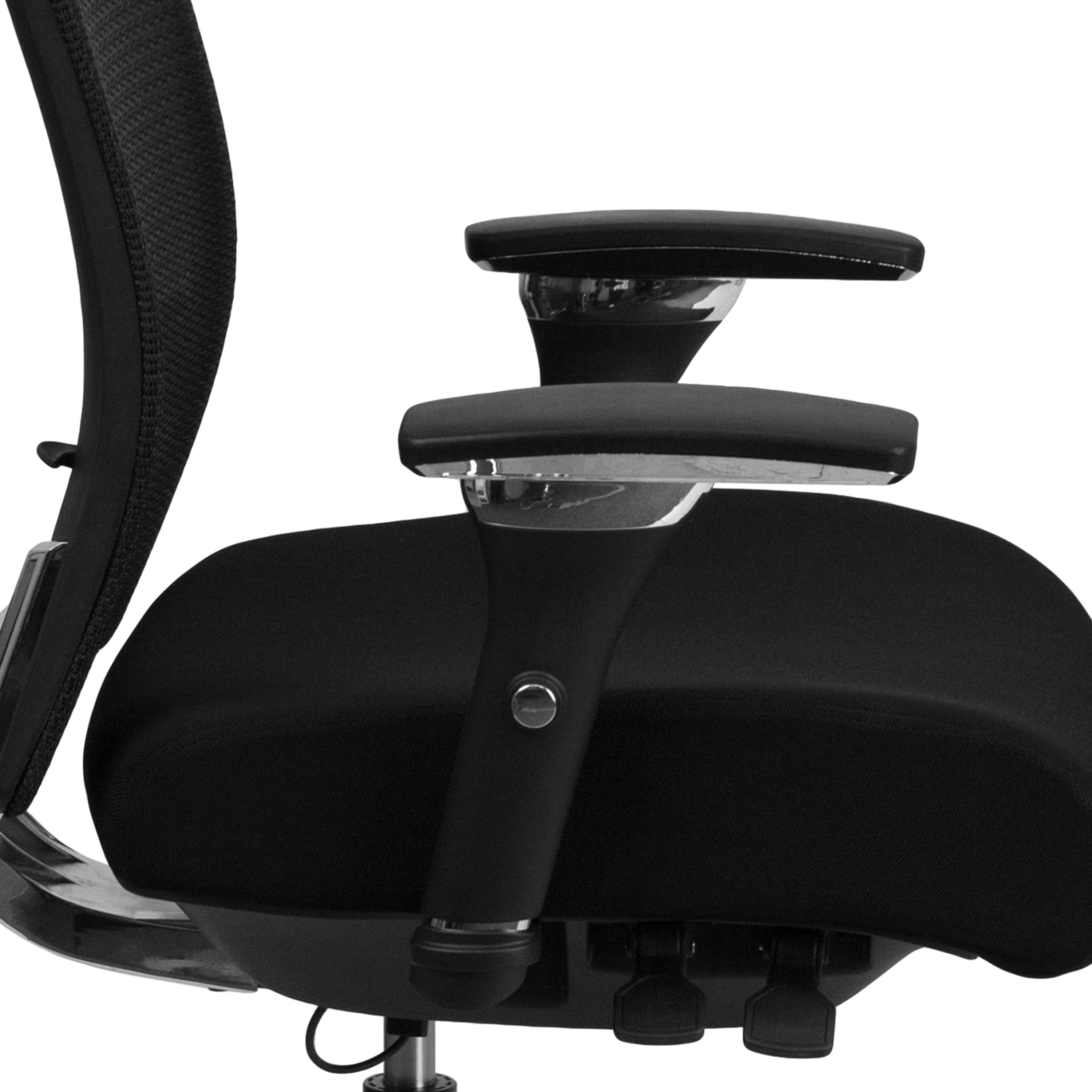HERCULES Series 24/7 Intensive Use 300 lb. Rated Black Mesh Multifunction Ergonomic Office Chair with Seat Slider