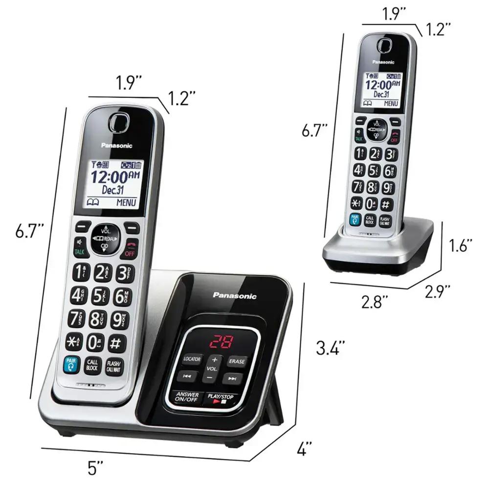 Panasonic Panasonic DECT 6.0 Expandable Cordless Phone System with Bluetooth Pairing for Wireless Headphones (KX-TGD892S) - Silver