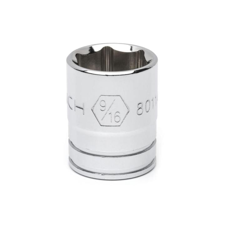 80114D Gearwrench, Socket, 1/4 Inch Drive, 6 Point, 9/16 Inch, Alloy Steel, SAE