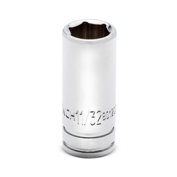 80120S-06 Gearwrench, Socket, 1/4 Inch Drive, 6 Point, 11/32 Inch, Alloy Steel