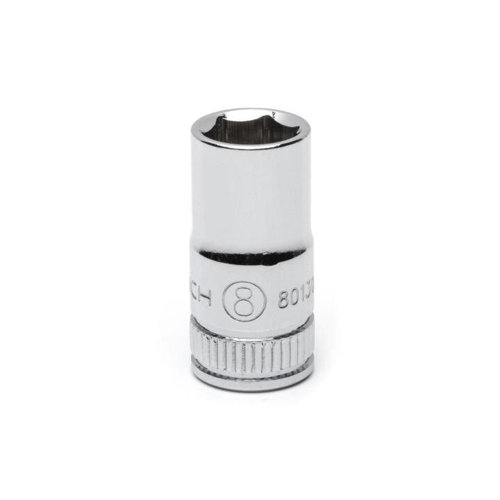 80130 Gearwrench, Socket, 1/4 Inch Drive, 6 Point, 8 MM, Full Polish Chrome, 8MM