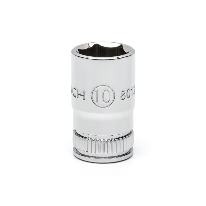 80132 Gearwrench, Socket, 1/4 Inch Drive, 6 Point, 10 MM, Full Polish Chrome