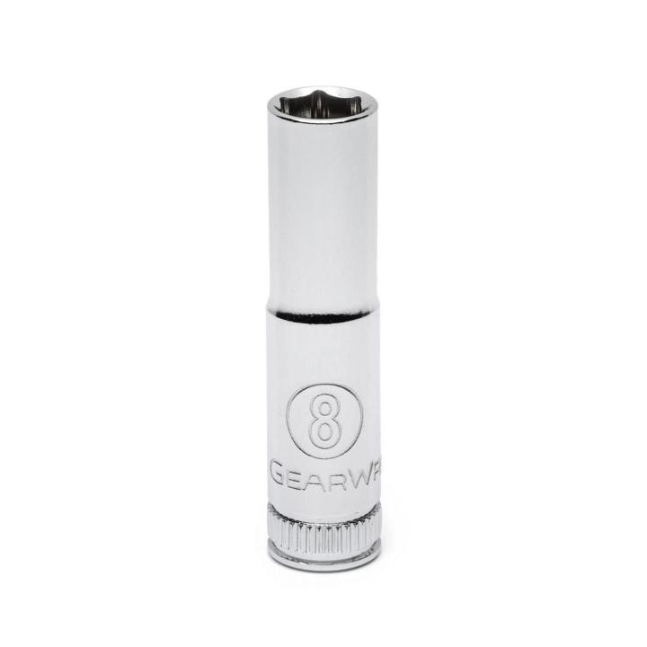 80143 Gearwrench, Socket, 1/4 Inch Drive, 6 Point, 8 MM, Full Polish Chrome, 8MM