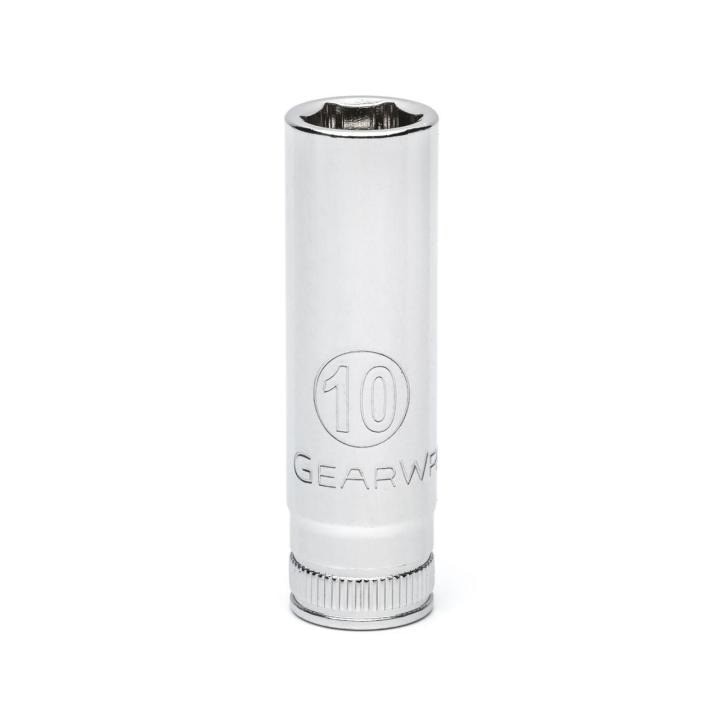 80145 Gearwrench, Socket, 1/4 Inch Drive, 6 Point, 10 MM, Full Polish Chrome