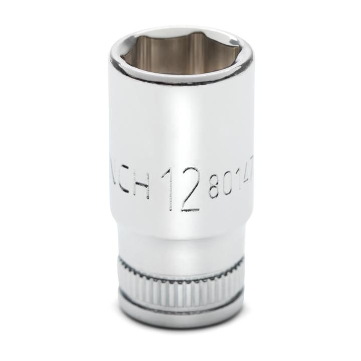 80147S-06 Gearwrench, Socket, 1/4 Inch Drive, 6 Point, 12 MM, Alloy Steel, 12MM
