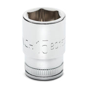 80150S-06 Gearwrench, Socket, 1/4 Inch Drive, 6 Point, 15 MM, Alloy Steel, 15MM
