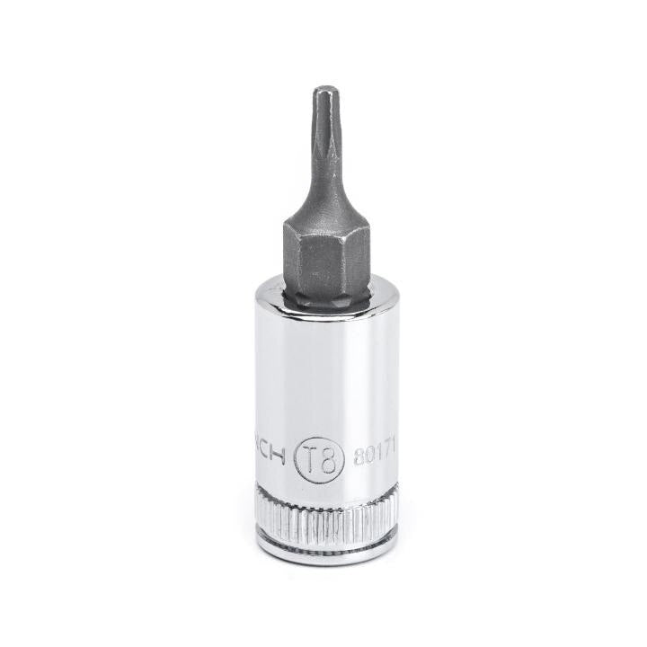 80171 Gearwrench, Bit Socket, 1/4 Inch Drive, Torx, 0.688 Inch, T8, Alloy Steel