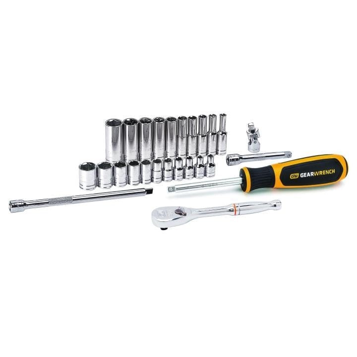 80312DD Gearwrench, Mechanics Tool Set, 1/4 Inch Drive Tang, 6 Point, Standard