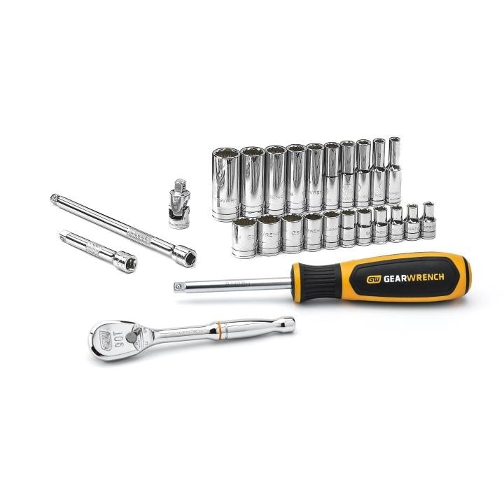 80313 Gearwrench, Mechanics Tool Set, 1/4 Inch Drive Tang, 12 Point, Alloy Steel