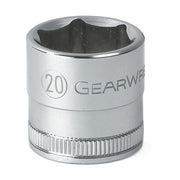 80330 Gearwrench, Socket, 3/8 Inch Drive, 6 Point, 20 MM, Full Polish Chrome