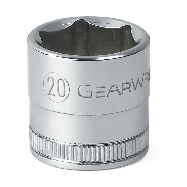 80330 Gearwrench, Socket, 3/8 Inch Drive, 6 Point, 20 MM, Full Polish Chrome