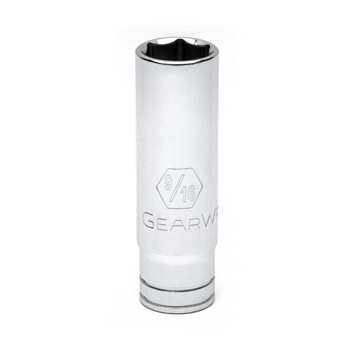 80368 Gearwrench, Socket, 3/8 Inch Drive, 6 Point, 9/16 Inch, Alloy Steel, Deep