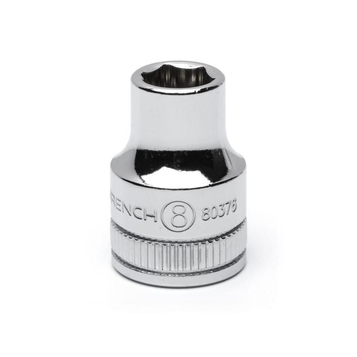80376 Gearwrench, Socket, 3/8 Inch Drive, 6 Point, 8 MM, Full Polish Chrome, 8MM
