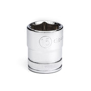 80383 Gearwrench, Socket, 3/8 Inch Drive, 6 Point, 15 MM, Full Polish Chrome