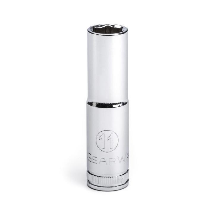 80393D Gearwrench, Socket, 3/8 Inch Drive, 6 Point, 11 MM, Full Polish Chrome