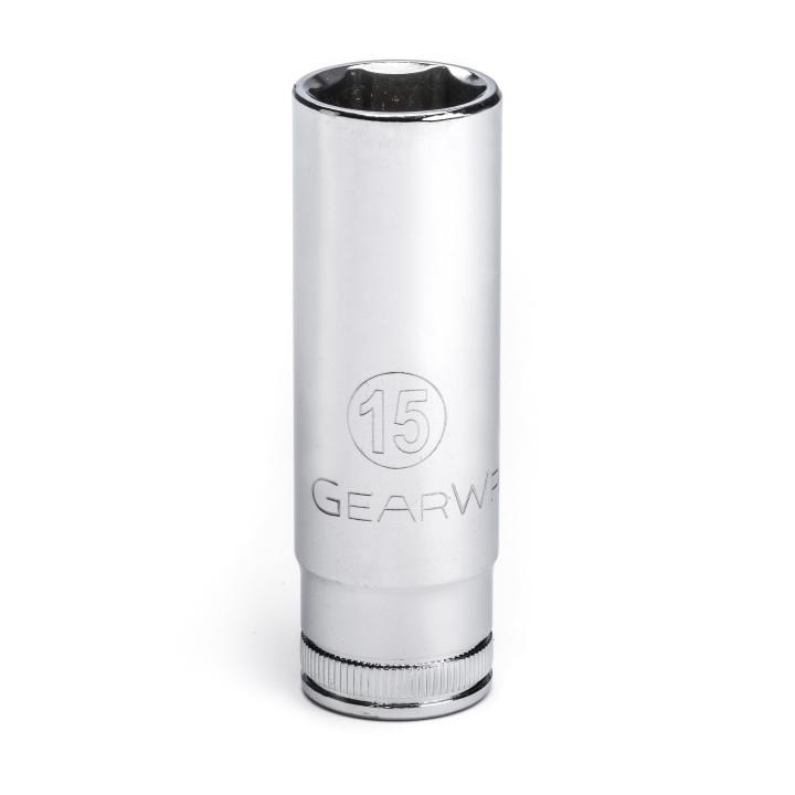 80397 Gearwrench, Socket, 3/8 Inch Drive, 6 Point, 15 MM, Full Polish Chrome