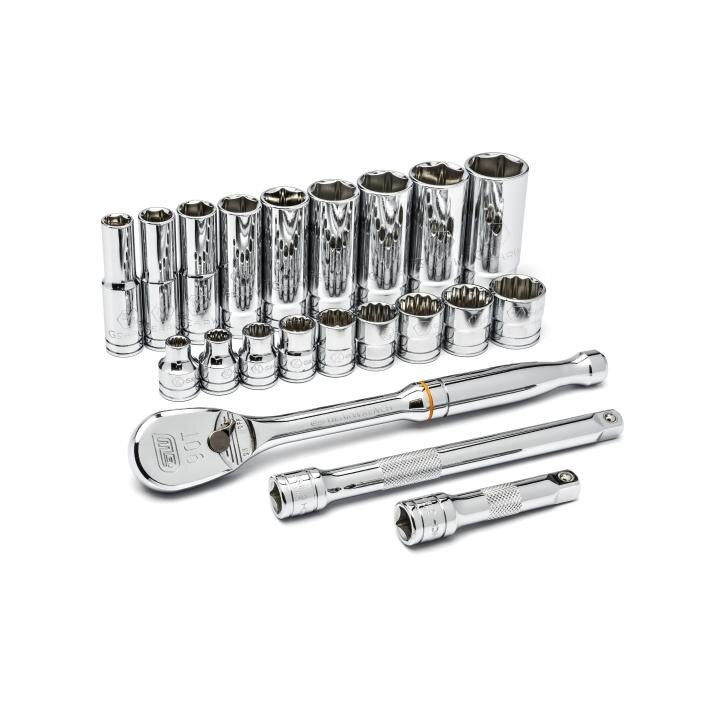 80557 Gearwrench, Mechanics Tool Set, 3/8 Inch Drive Tang, 6 & 12 Point, SAE