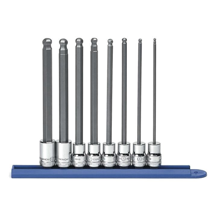 80573 Gearwrench, Socket Set, 3/8 Inch Drive, Ball Hex, 10MM, Long, Hard Stamped