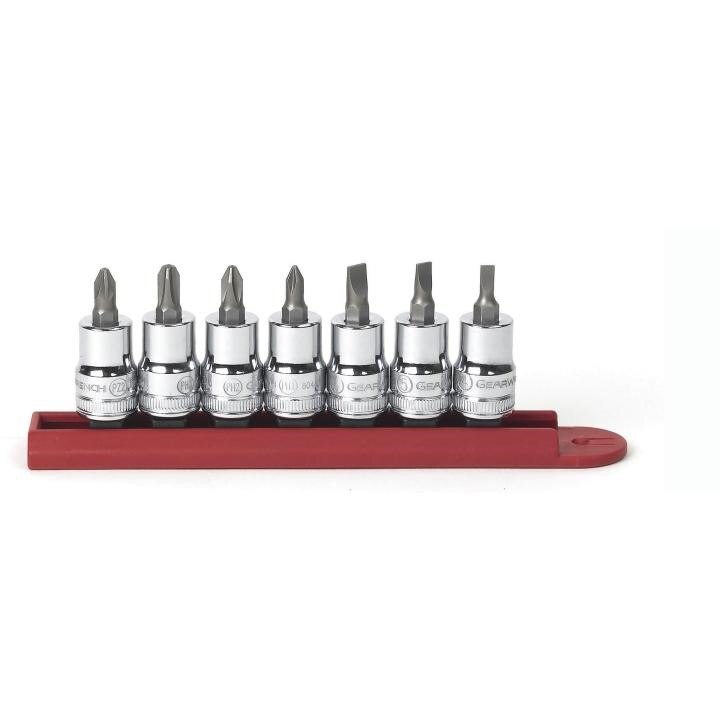 80577 Gearwrench, Socket Set, 3/8 Inch Drive, Phillips/Slotted/Pozidriv, 7 Pc