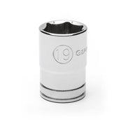 80631 Gearwrench, Socket, 1/2 Inch Drive, 6 Point, 19 MM, Full Polish Chrome