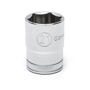 80633 Gearwrench, Socket, 1/2 Inch Drive, 6 Point, 21 MM, Full Polish Chrome
