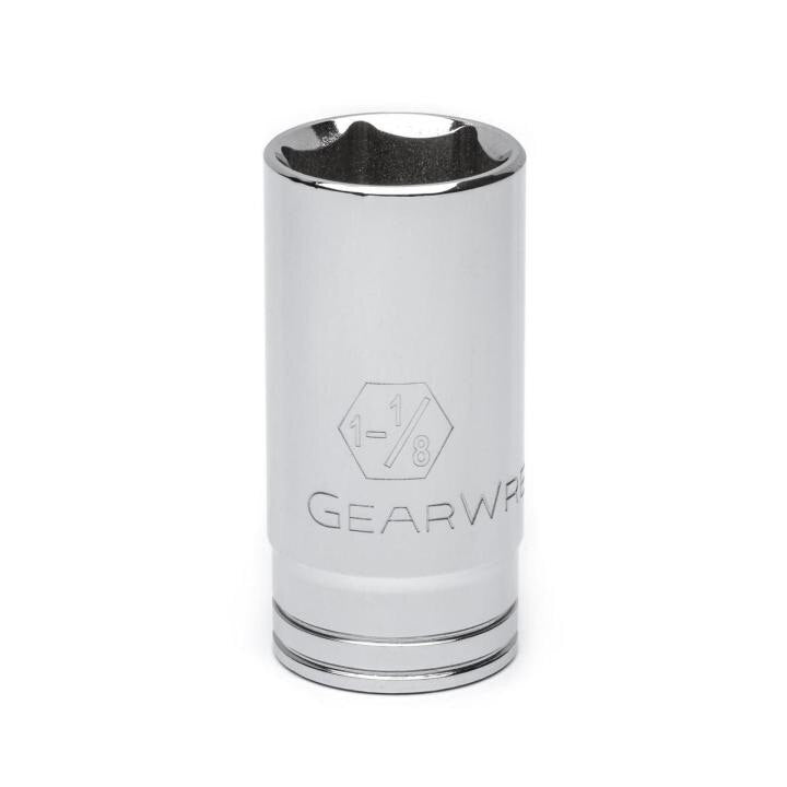80676 Gearwrench, Socket, 1/2 Inch Drive, 6 Point, 1-1/8 Inch, Alloy Steel, Deep