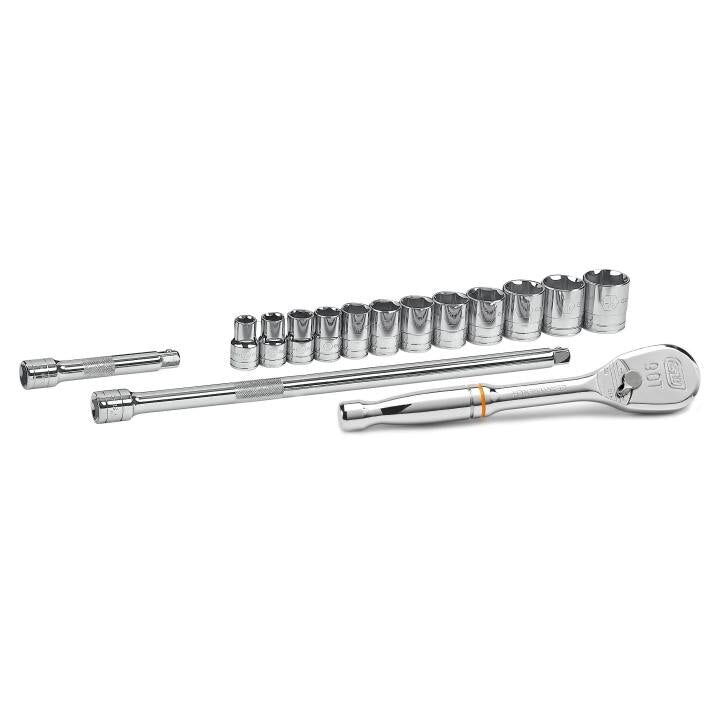 80706 Gearwrench, Mechanics Tool Set, 1/2 Inch Drive Tang, 6 Point, Alloy Steel
