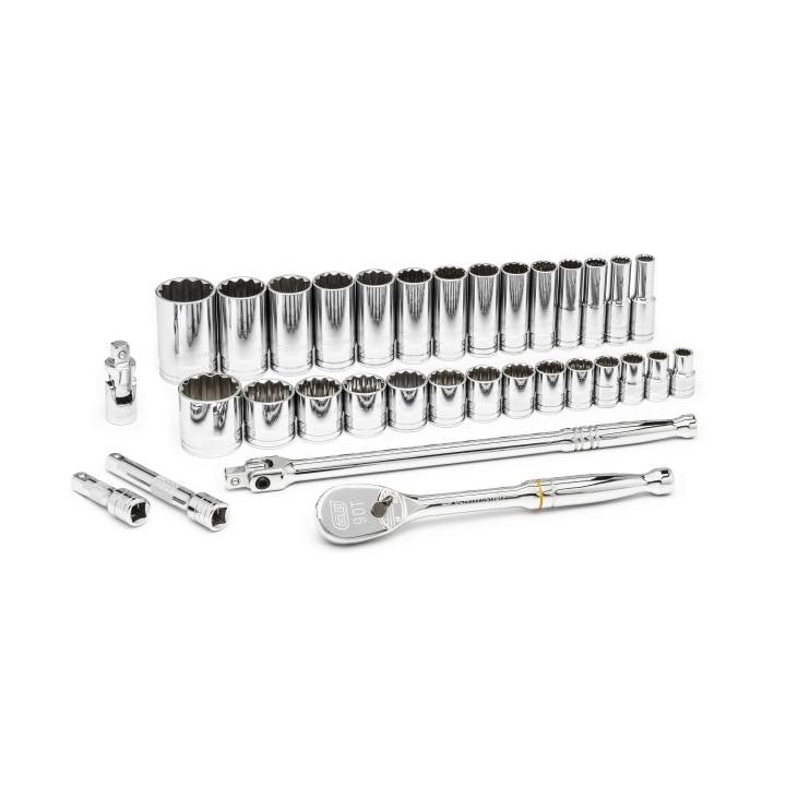 80714D Gearwrench, Mechanics Tool Set, 1/2 Inch Drive Tang, 12 Point, Standard
