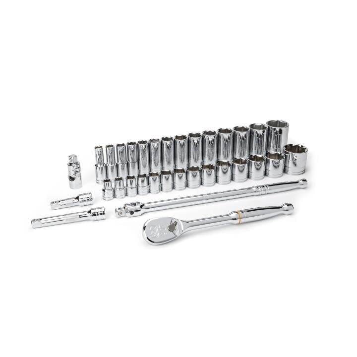 80715 Gearwrench, Mechanics Tool Set, 1/2 Inch Drive Tang, 6 Point, Alloy Steel