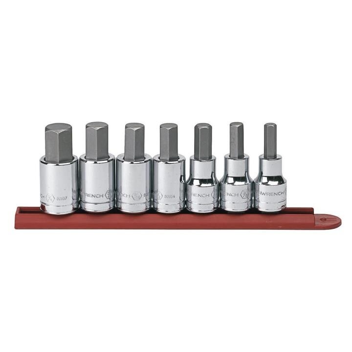 80721 Gearwrench, Socket Set, 1/2 Inch Drive, Hex, 3/4 Inch, Standard, 7 Pc, SAE