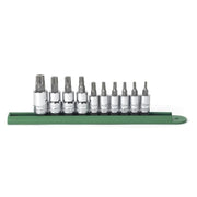 80722 Gearwrench, Socket Set, 1/4 Inch 3/8 Inch Drive, Torx, T55, Standard, T10