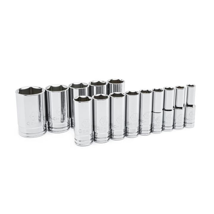 80733 Gearwrench, Socket Set, 1/2 Inch Drive, 6 Point, 1-1/2 Inch, Deep, 14 Pc