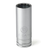80790 Gearwrench, Socket, 1/2 Inch Drive, 12 Point, 19 MM, Full Polish Chrome