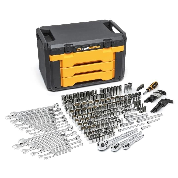 80942 Gearwrench, Mechanics Tool Set, 1/4 Inch 3/8 Inch 1/2 Inch Drive Tang