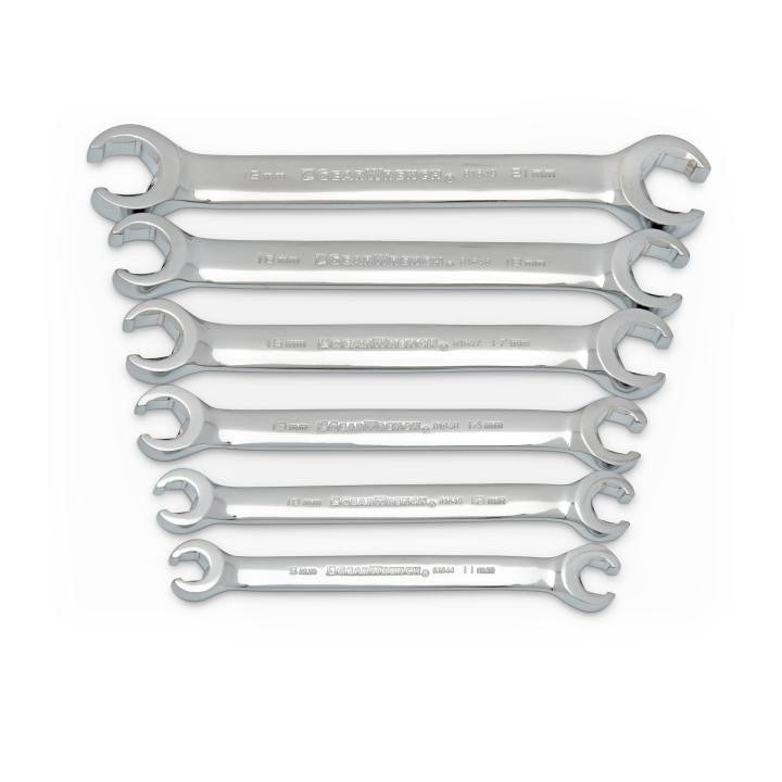 81906 Gearwrench, Flare Nut Set, Full Polish Chrome, Standard, Alloy Steel, 6 Pc