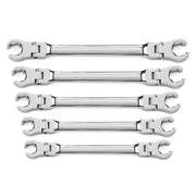 81910 Gearwrench, Flex Head Flare Nut Wrench Set, Full Polish Chrome, Standard