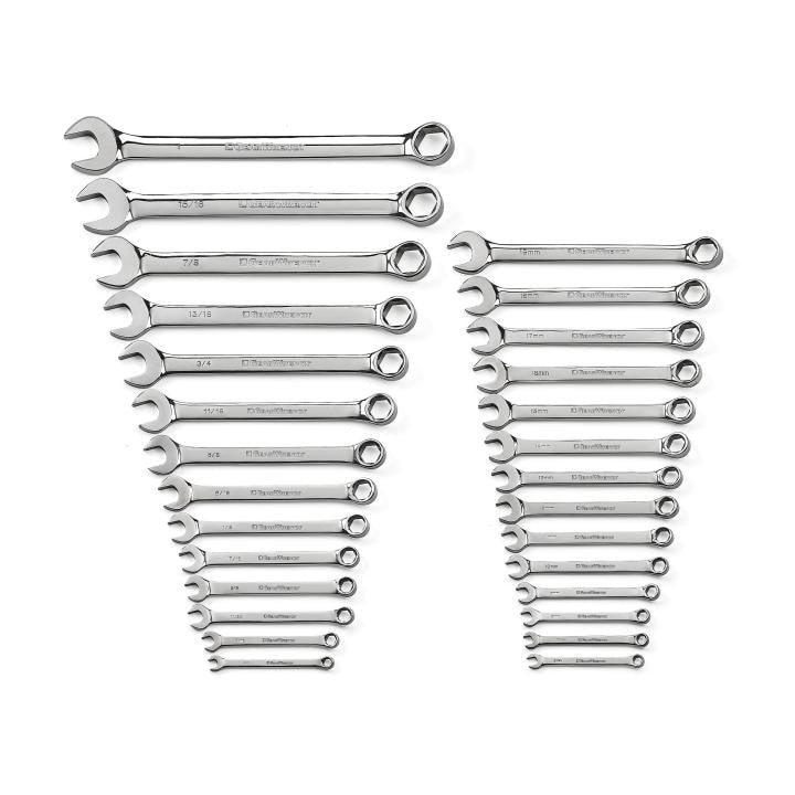 81923 Gearwrench, Combination Wrench Set, 6 Point Drive, Full Polish Chrome