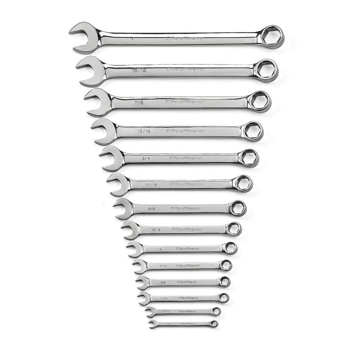 81924 Gearwrench, Combination Wrench Set, 6 Point Drive, Full Polish Chrome