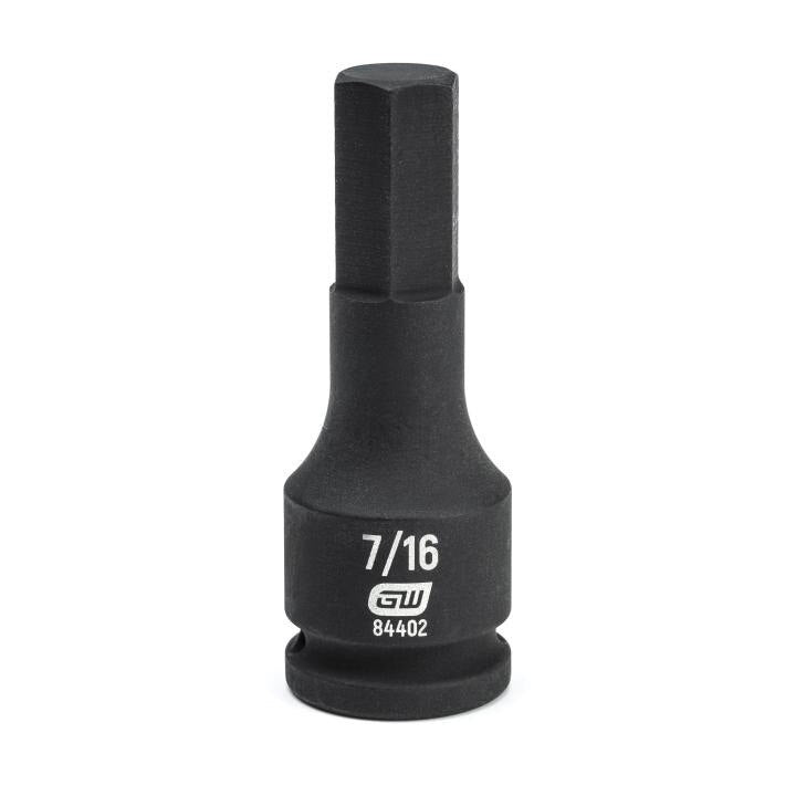 84402 Gearwrench, Impact Bit Socket, 3/8 Inch Drive, Hex, 7/16 Inch, Standard