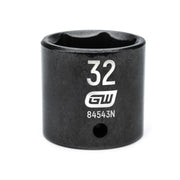 84543N Gearwrench, Impact Socket, 1/2 Inch Drive, 6 Point, Black Oxide, Standard