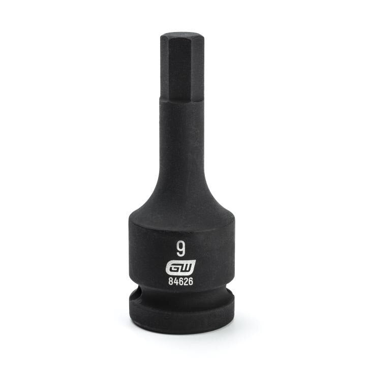 84626 Gearwrench, Impact Bit Socket, 1/2 Inch Drive, Hex, 9 MM, Standard, Metric