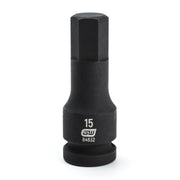 84632 Gearwrench, Impact Bit Socket, 1/2 Inch Drive, Hex, 15 MM, Standard