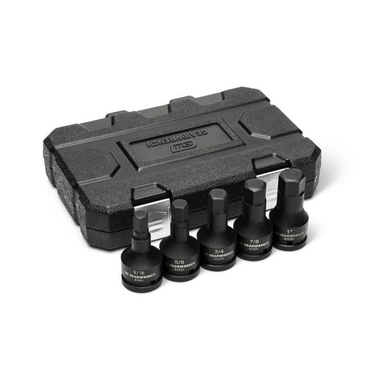 84899-06 Gearwrench, Impact Hex Bit Socket Set, 3/4 Inch Drive, Hex, Alloy Steel