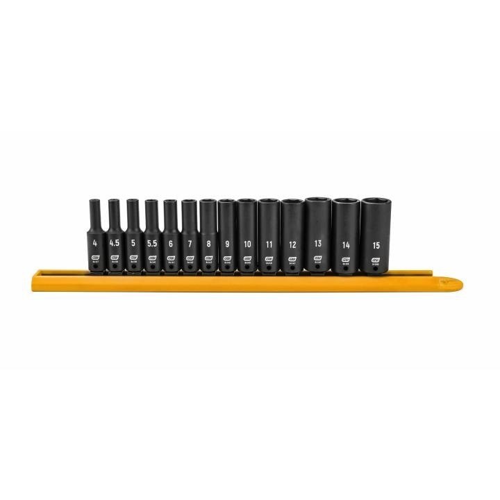 84909 Gearwrench, Impact Socket Set, 1/4 Inch Drive, 6 Point, 15MM, Deep, Metric