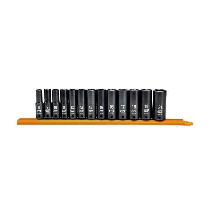 84914N Gearwrench, Impact Socket Set, 3/8 Inch Drive, 6 Point, 21MM, Deep, 13 Pc