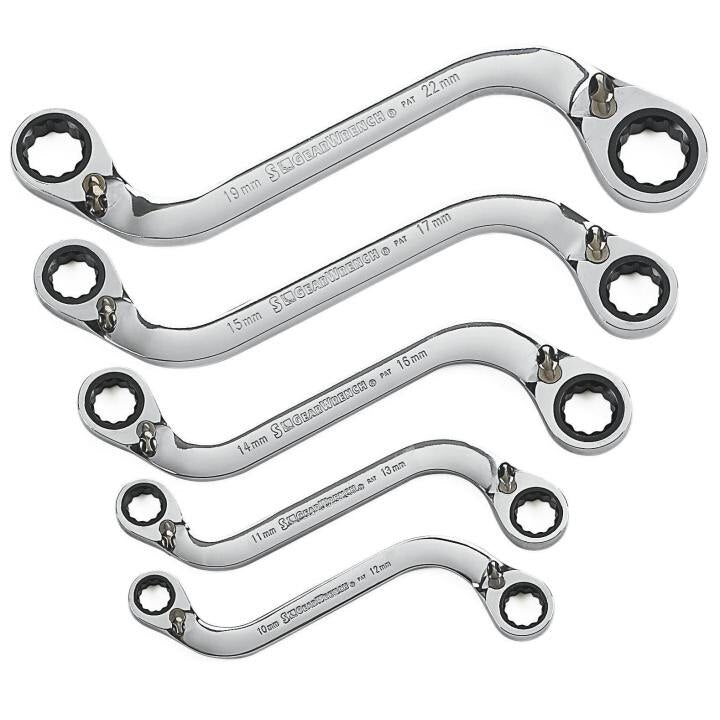 85299 Gearwrench, S-Shape Reversible Ratcheting Wrench Set, 12 Point, Standard
