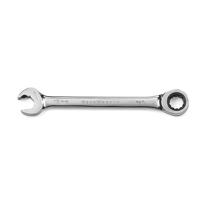 85515 Gearwrench, Combination Open End Ratcheting Wrench, 15MM, 12 Point, Metric
