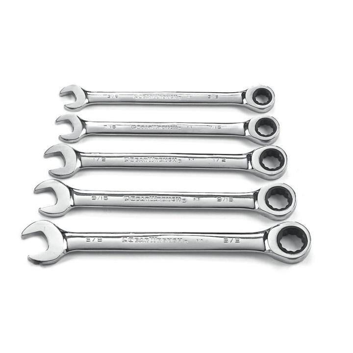 93005 Gearwrench, Ratcheting Combination Wrench Set, 12 Point Drive, Alloy Steel