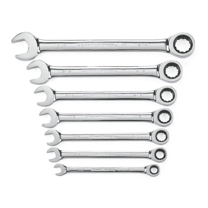 9317 Gearwrench, Ratcheting Combination Wrench Set, 12 Point Drive, Alloy Steel